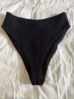 Montce Black Crochet High-Waist Bikini Bottom